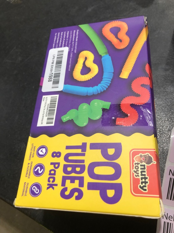 Photo 1 of Nutty Toys Pop Tubes - Sensory Toys - Endless Creativity & Fun for Kids and Toddlers |8 Pack Large| - Connect & Pop! Top ADHD Autism Fidget 2025, Best Boy & Girl Christmas Stocking Stuffers Gift Idea