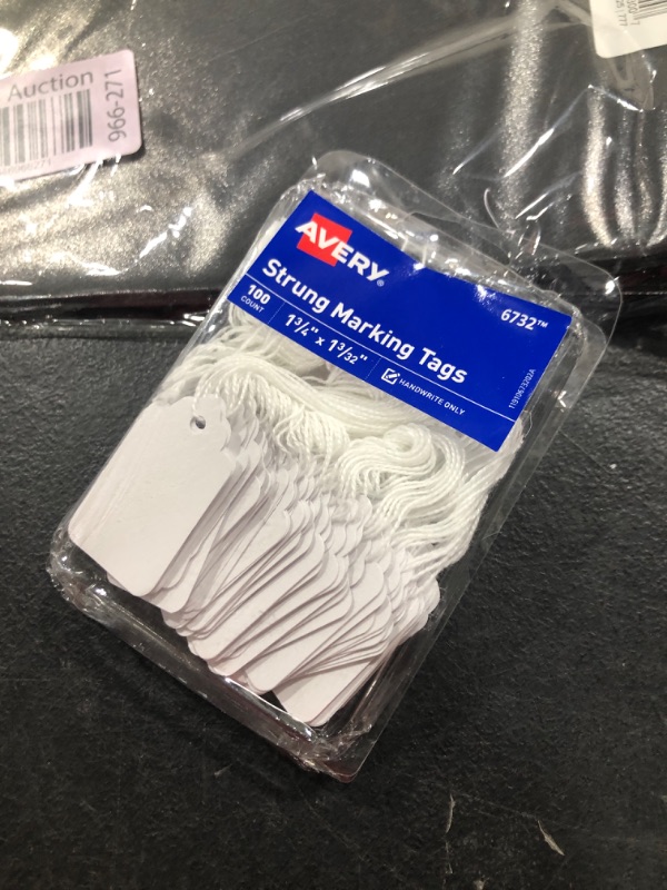 Photo 1 of Avery Strung Marking Tags with String Attached, Gift Tags with String Attached, 1.75 x 1.09 in, Pack of 100 (6732)