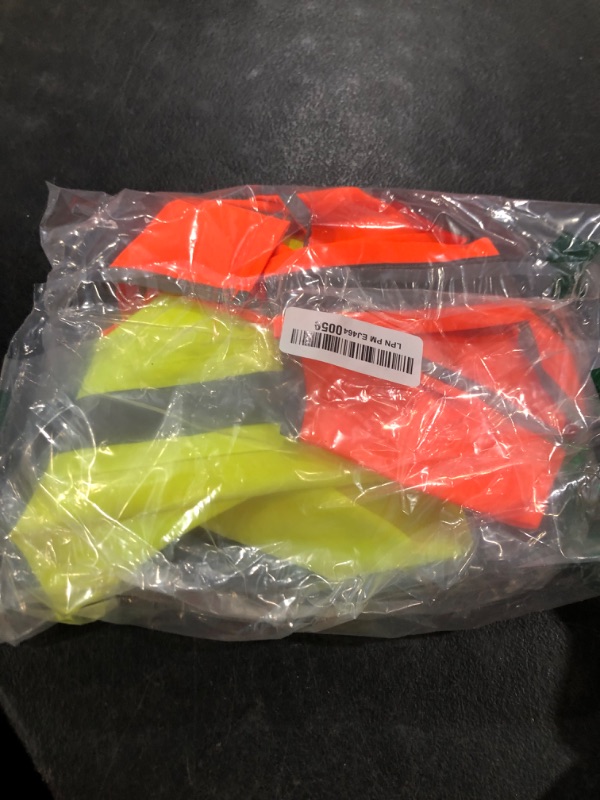 Photo 1 of 2 Pieces Dog Reflective Vest Adjustable Dog Safety Service Vest Pet High Visibility Apparel for Hunting Outdoor Activities Walking at Night(L,Orange, Fluorescent Yellow)