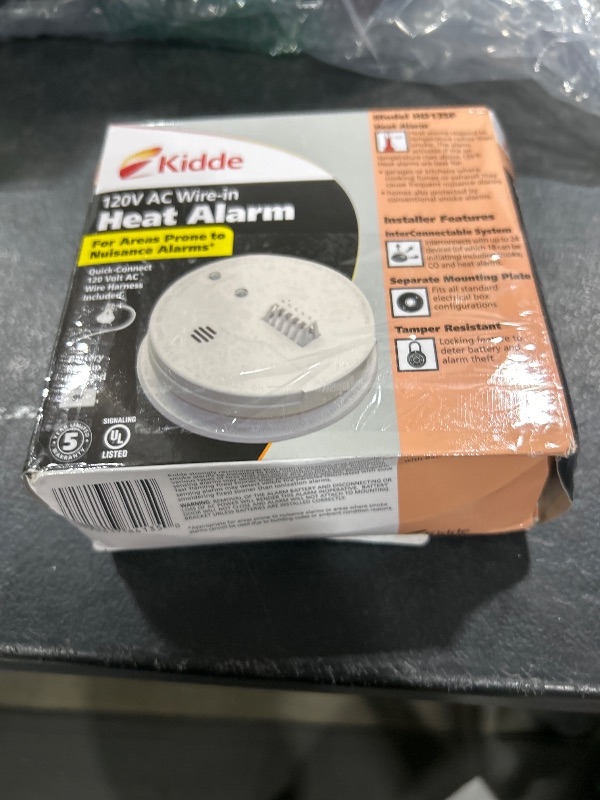 Photo 1 of Kidde Heat Detector, Hardwired with Battery Backup & 2 LEDs, Interconnect Capability, Ideal for Garages