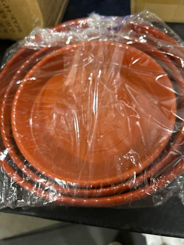 Photo 1 of SupKing 9 Pack Plant Saucers (8 inch /10 inch /12 inch),Heavy Sturdy Plant Trays Pot Tray for Indoor Clear Plastic Flower Pot Saucers Thicker Plant Water Drip Trays for pots-Terracotta