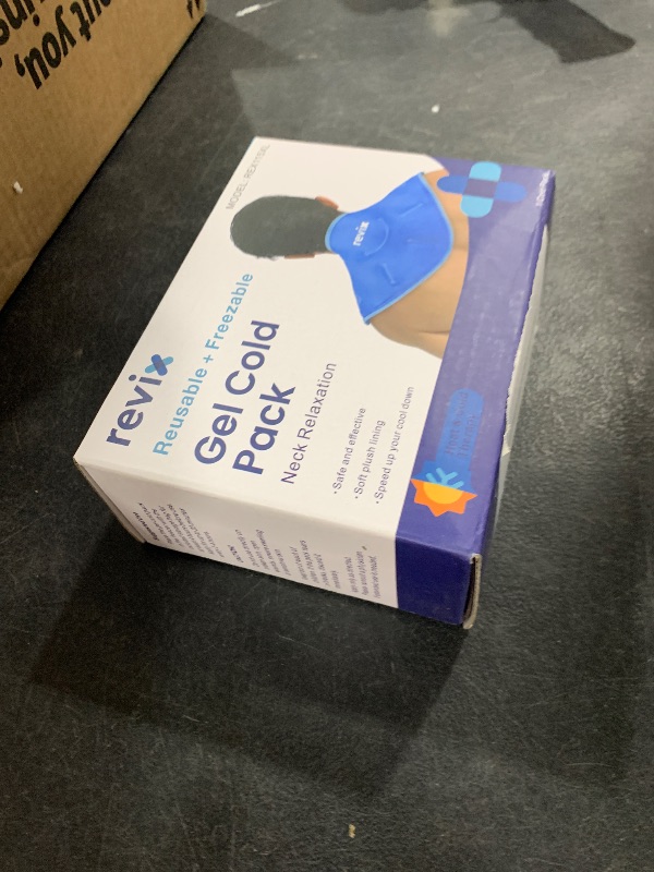 Photo 1 of REVIX Neck Ice Pack Wrap – Reusable Hot Cold Gel Pack for Neck and Shoulder, Large Flexible Design with Soft Plush Lining, Cervical Gel Ice Wrap Ideal for Post-Workout Recovery, Fatigue & Relaxation