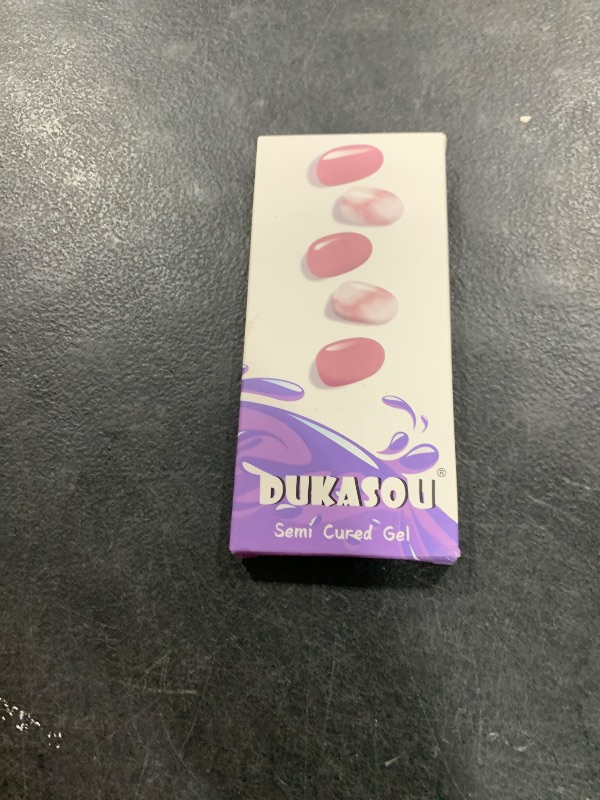 Photo 1 of DUKASOU Semi Cured Gel Nail Strips | 28 pcs Gel Nails Strips Work with Any UV Lamps, Long Lasting UV Nail Stickers for Women DIY Nails Wraps(Sweet Marble)