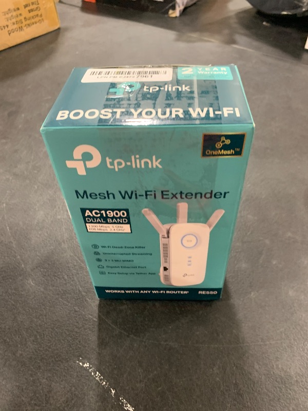 Photo 1 of TP-Link AC1900 WiFi Range Extender RE550 | Dual-Band Wireless Repeater Amplifier w/Gigabit Ethernet Port | Up to 2200 Sq. Ft., 32 Devices | Internet Signal Booster | APP Setup | EasyMesh Compatible