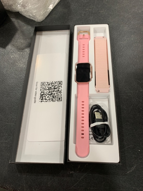 Photo 1 of MorePro Health Fitness Tracker with Blood oxy-gen Monitor and 24/7 Heart Rate and Blood Pressure, Sleep Monitor, 120+ Sport Modes Waterproof Fitness Watch for Women Men Android iOS, Pink