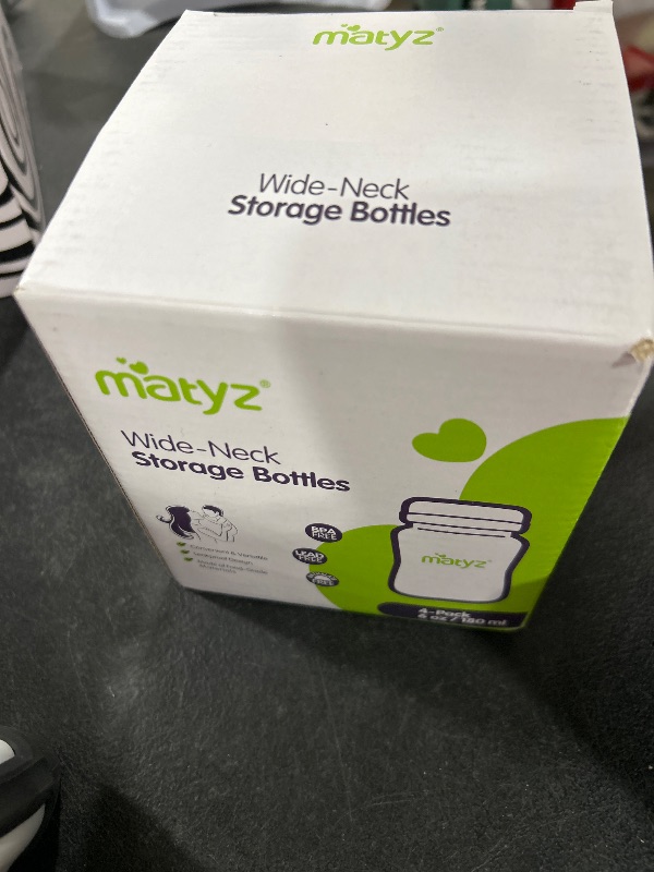 Photo 1 of Matyz 4-Pack Wide Mouth Breast Milk Storage Containers with Lids (Blue, 6oz Each) - Freezer Safe Breastmilk Storage Bottles - Breast Pump Accessories for Medela Spectra Avent Breast Pumps
