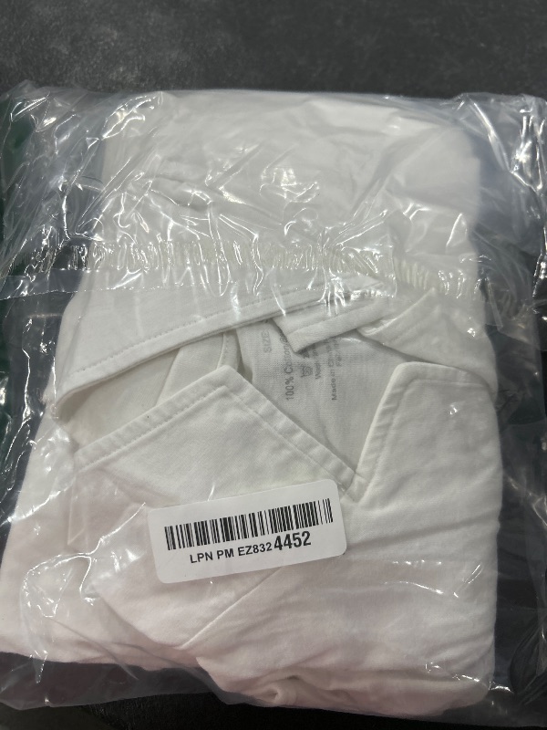 Photo 1 of COLORFULLEAF 100% Cotton Mens Pajamas Set Shorts Button Down Sleepwear Short Sleeve Nightwear Summer Pjs with Pockets (White,S)