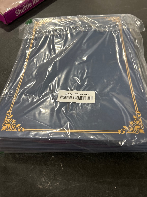 Photo 1 of SUNEE Certificate Holders(Navy Blue, 30 Packs), Diploma Covers Gold Foil Border, for Letter Size 8.5x11 Certificates, Cardstock, Document Papers
