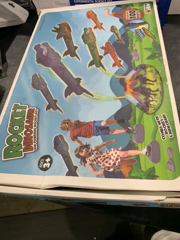 Photo 1 of Dinosaur Rocket Launcher for Kids - Launch Up to 100 Ft, 8 Rockets and 2 Pads for Multi-Player, Dinosaur Toys, Birthday Gift Ideas, Toys for 3 4 5 6 7 Year Old Boys, Outdoor Outside Toys