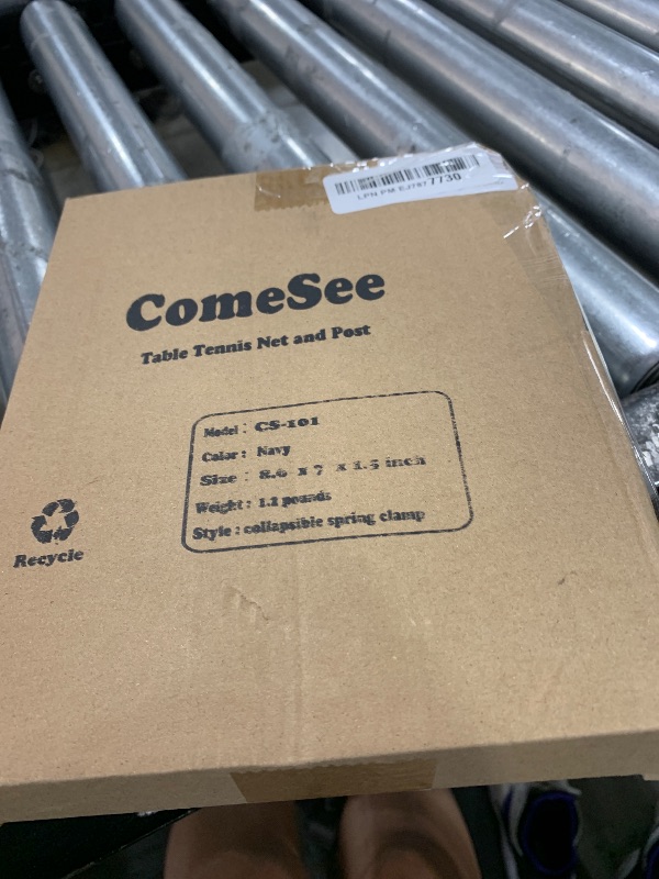Photo 1 of Comesee Kioos Collapsible Table Tennis Net Professional Steel Pingpong Net Clip Grip Mesh Training Competition Portable Tension Adjustable Post (Navy)