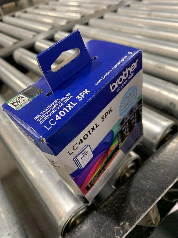 Photo 1 of Brother Genuine LC401XL 3PK High Yield 3-Pack Color -Ink -Cartridges Includes 1- -Cartridge Each of Cyan, Magenta and Yellow -Ink.