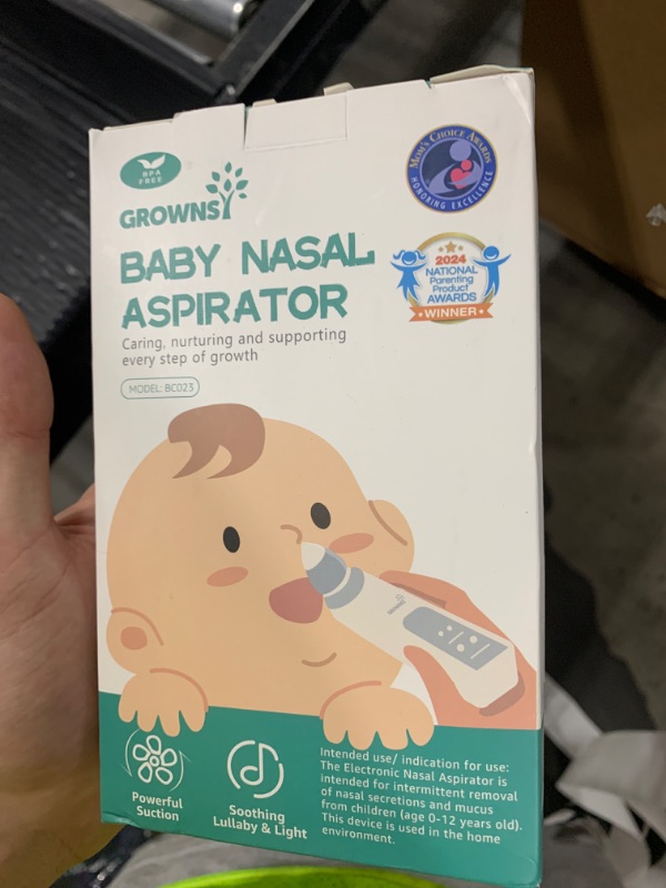 Photo 1 of GROWNSY Nasal Aspirator for Baby, Electric Baby Nose Sucker with Larger Suction Chamber and More Powerful Suction, Automatic Nose Cleaner with Music and Light Soothing Function