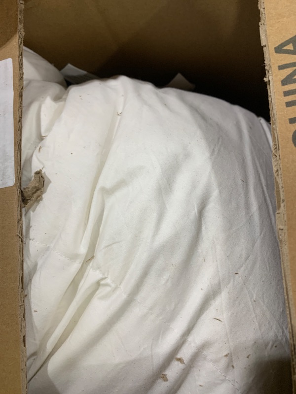Photo 1 of TOPGREEN 100% Organic Feather Down Comforter California King, Luxury Extra-Fluffy Duvet Insert, All Season Bed Comforter with Ultra-Soft Organic Cotton Case (104x96 Inch, Ivory White)