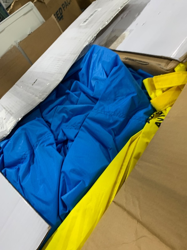 Photo 1 of Bounceland Inflatable Party Castle Bounce House Bouncer, 16 ft L x 13 ft W x 10.3 ft H, Basketball Hoop, Removable Sun Roof, UL Strong Blower included, Fun Slide and Bounce Area, Castle Theme for Kids