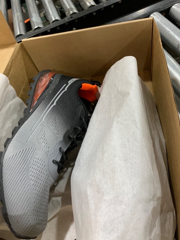 Photo 1 of Kricely Men's Trail Running Shoes Fashion Hiking Sneakers for Men Tennis Cross Training Shoe Gray Non-Slip Walking Footwear Size 12 Wide