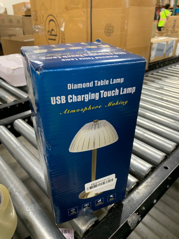 Photo 1 of HEQET Cordless Table Lamps for Home,Table,Dining Room, Gold Rechargeable Lamps, USB Charge 12'' Tall LED Brass Portable Outdoor Indoor Table Lamp with Built-in Dimmer (Champagne Gold-Mushroom)