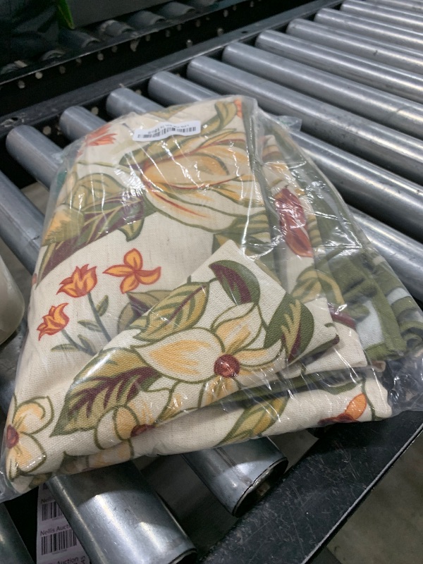 Photo 1 of ISAENNE French Tablecloth for Rectangular Tables,Linen Table Cloth with Colorful Flowers Pattern,Heavy Durable Table Cover for Dining Thanksgiving Kitchen Decor Party Banquet Christmas,63"*110"