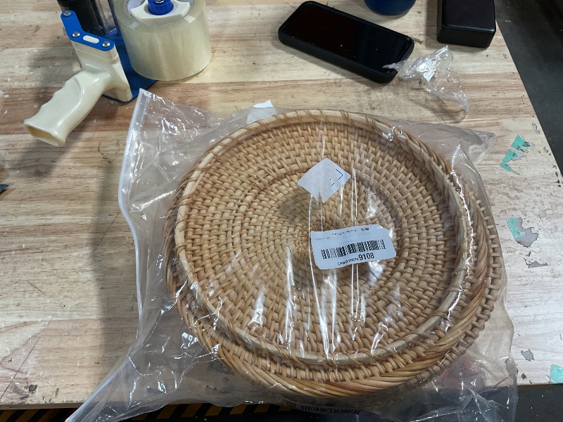 Photo 1 of ***HAS DAMAGE TO BASE/ SEPERATING*** Milkary 10.2 Inches Rattan Tortilla Warmer, Handcrafted Tortilla Basket with Lid, Sustainable Brown Tortilla Holder Come with Cotton Towel Cloth Rustic Mexican Tortilla for Pancake Taco Bread