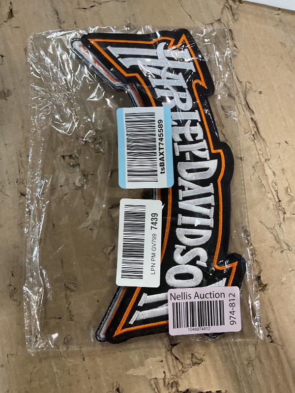 Photo 1 of 1 Pair Large Size Harley Iron On Embroidery Patch for Leather Jackets & Vest Size (11 Inches)