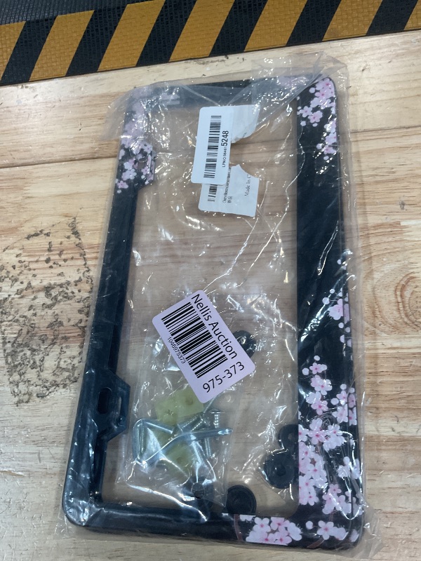 Photo 1 of ***MISSING PIECES*** Cherry Blossom License Plate Frame - 2 Pack Pink Flowers Floral Aluminum Metal License Plate Frames Holder Covers, Rust-Proof Waterproof Car Decorative Tag Frames for Standard US 12x6 Inch