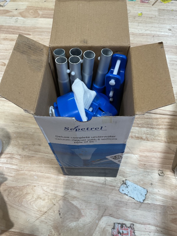Photo 1 of Sepetrel Pool Spa Jet Vacuum Cleaner with 56" Pole and 2 Filter Bags (Ultra Fine and Regular), Portable Underwater Sweeper with Brushes for Above Ground Pools, Hot Tubs, Ponds and Fountains