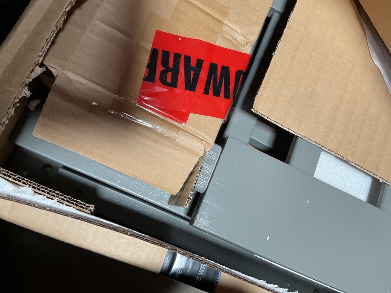 Photo 1 of ** two boxes. Minor scratch on slide.**Bellemave Full Size Low Loft Bed Frame with Slide - Gray