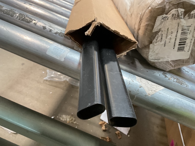 Photo 1 of ** minor scrap damage on bars end** 2 Sets Closet Rod Kit with End Caps and Center Support,Black