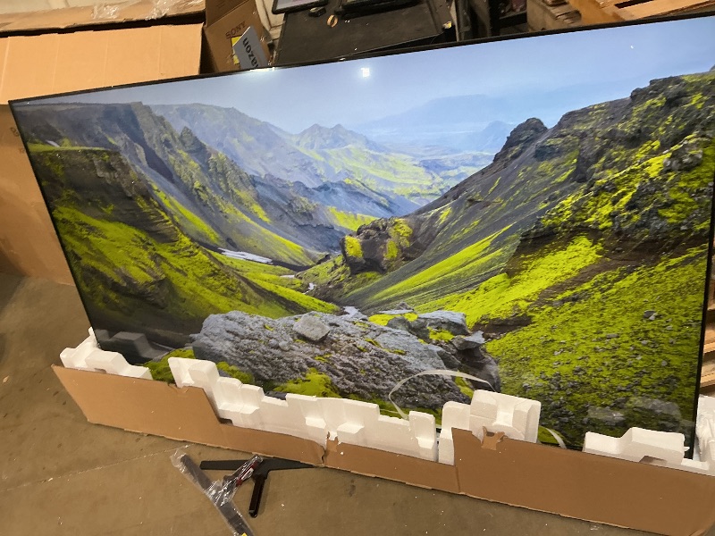 Photo 1 of ** minor scratch damage/LED green line when there is a black screen. Had to tap the top and back softly to get the picture. Missing remote..**Sony 85 Inch BRAVIA 3 LED 4K HDR Smart GoogleTV (K-85S30) | Dolby Vision/Atmos, Exclusive Features for PlayStatio
