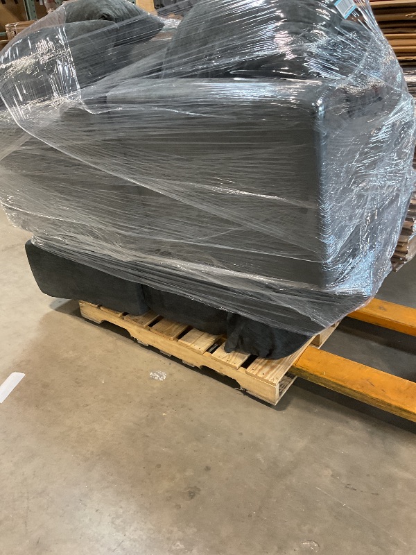 Photo 1 of ** dirt from transport, multiple minor tears** **Novilla 104" Modular Cloud Sectional Sofa - Dark Grey Chenille