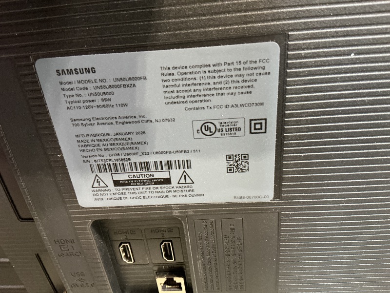 Photo 1 of *** MISSING REMOTE CANNOT TEST MISSING ACCESSORY PIECES****Samsung 50" Crystal UHD 4K Smart LED TV
