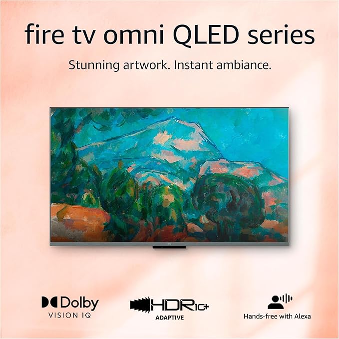 Photo 1 of ***PIXELATED DAMAGE SEE PICTURES***Amazon Fire TV 75" Omni QLED Series 4K UHD smart TV, Dolby Vision IQ, Fire TV