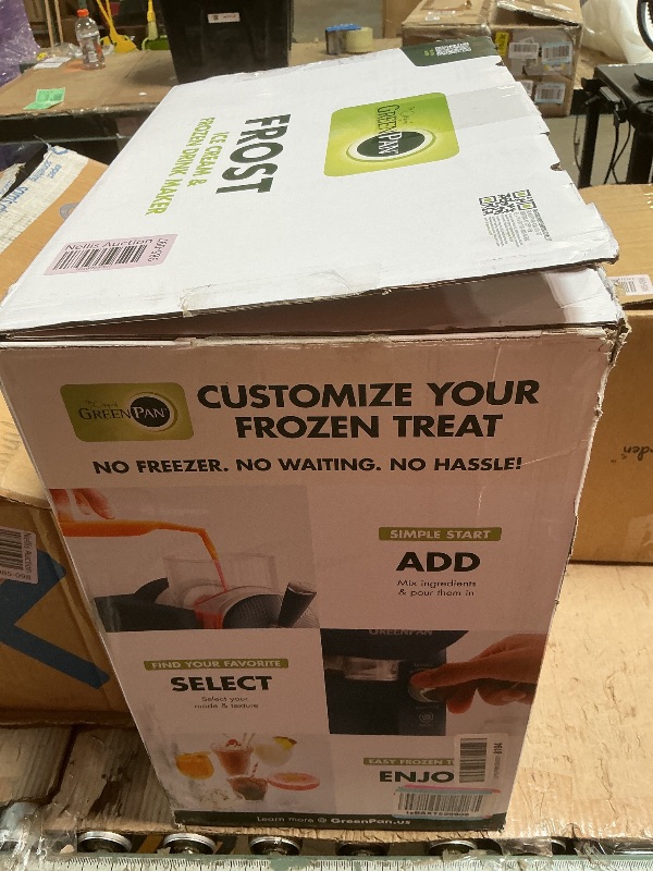 Photo 1 of ***USED***GreenPan Frost Ice Cream Maker & Slushie Machine, Soft Serve, Sorbet, Margaritas, Milkshakes, Frozen Yogurt, No Pre-Freezing, Ready in 15 Mins, 6 Modes, 7 Textures, Self-Cleaning, Family Size, Blue