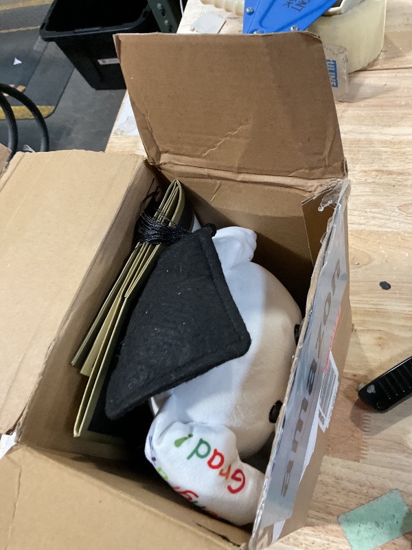 Photo 1 of ***MISSING PENS*** Teyva Daily Graduation Autograph Stuffed Animal Set 2026 Graduation Dog to Sign DIY Graffiti Signature Animal Memory Keepsake with 6 Marker Pens, Cap, Black Gold Gift Bag for Classmate Student Gift