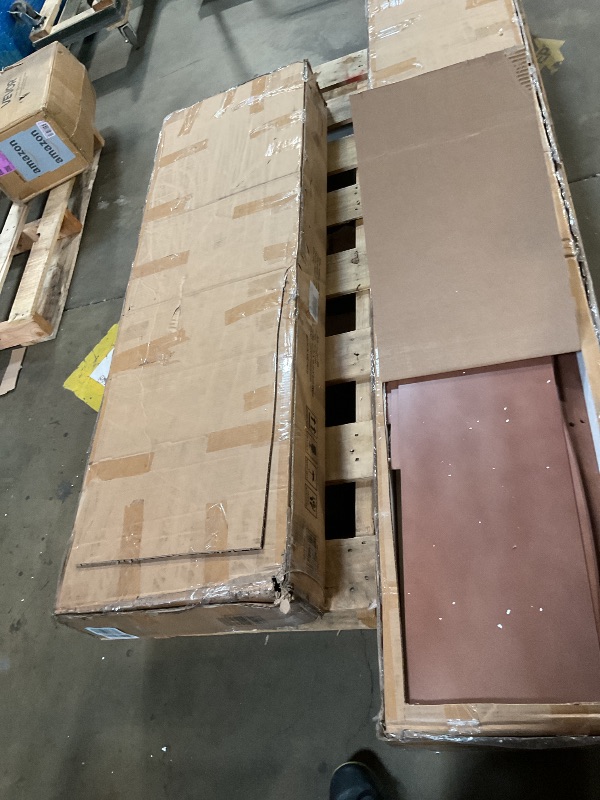 Photo 1 of *** RECOMENDED FOR PARTS/ MISSING ASSEMBLY PIECES/ TWO BOXES ***Bellemave Queen Size Kids Loft Bed with Slide and Storage Shelves for Kids,Solid Wood Girls Loft Bed Frame with Wardrobe and Inclined Ladder for Girls Boys,Space Saving,Deep Natural