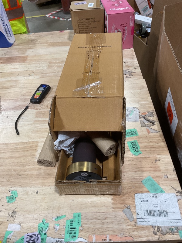 Photo 1 of ***FOR PARTS ONLY/ BROKEN/ LIGHT NON-FUNCTIONAL*** Creative Co-Op LED Table Lamp - Antique Brass Metal & Mango Wood