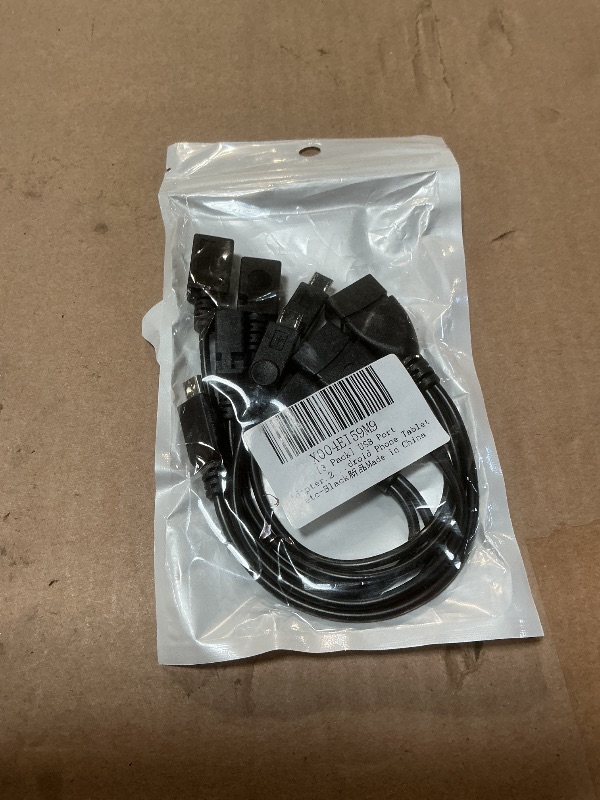 Photo 1 of [3 Pack] Micro USB OTG Cable with Power Input - Black