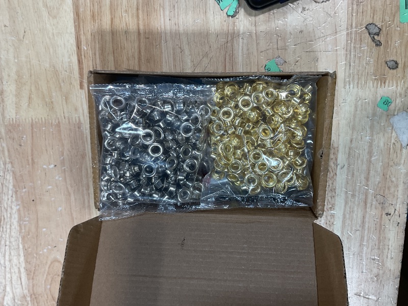 Photo 1 of 1003Pcs Grommet Tool Kit, 1/4 Inch 6mm(Inside) Grommet Eyelet Pliers Kit with 1000 Metal Eyelets with Washers for Fabric, Leather, Belt, Shoes, Clothes