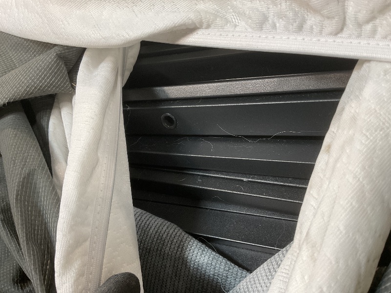 Photo 1 of ** dirt/tears **Bedframe and cover. Size unknown.