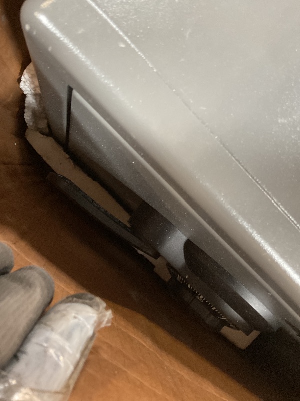 Photo 1 of ** major dent in bottom corner**SentrySafe Medium Gray Fireproof Safe and Waterproof Safe Box with Dial Combination, Home Security for Money, Documents, or Other Valuables, 1.23 Cubic Feet, SFW123DSB