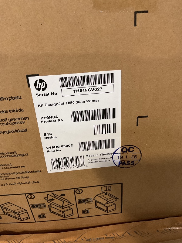 Photo 1 of ** two boxes **HP DesignJet T850 Large Format Wireless Plotter Printer - 36" w Security Features