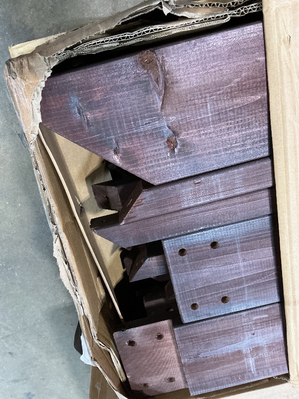 Photo 1 of ** will need a truck for pick up. Two boxes. Minor scrape damage.** Backyard Discovery Somerville 14 x 10 Walnut All Cedar Pergola, Durable, Quality Supported Structure, Snow and Wind Supported, Rot Resistant, Electrical Outlet with USB, Deck, Garden, Pat
