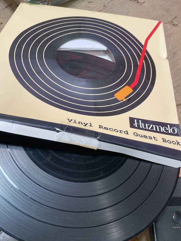 Photo 1 of 2026 Graduation Party Vinyl Record Alternative Guest Book, Black and Gold Class of 2026 Congrats Grad Graduation Decorations Signature Guest Book