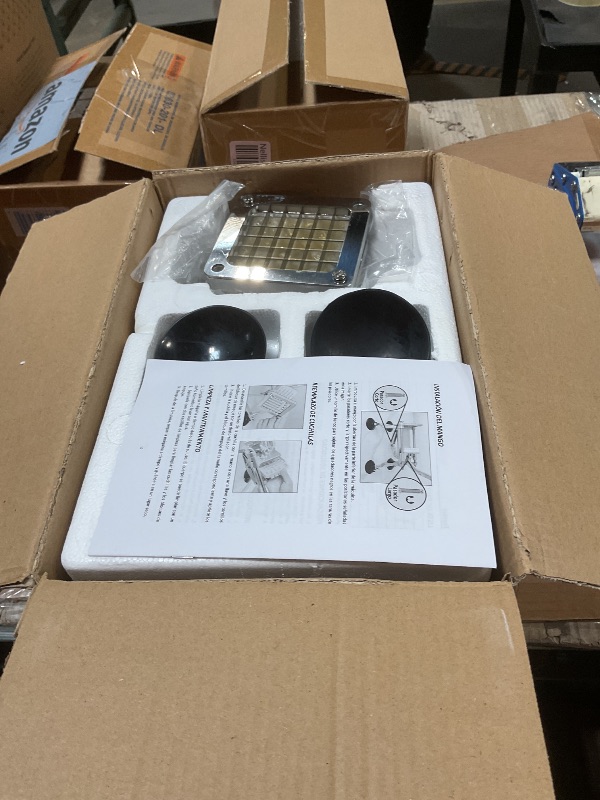 Photo 1 of ***RECOMENDED FOR PARTS/ MISSING ASSEMBLY PIECES****Anatole Commercial French Fry Cutter with 1/2'' 3/8'' 1/4'' 8-Wedge Stainless Steel Blades Professional Potato Cutter Dicer Manual Vegetable Chopper with Suction Cups for Carrot Cucumber Onion