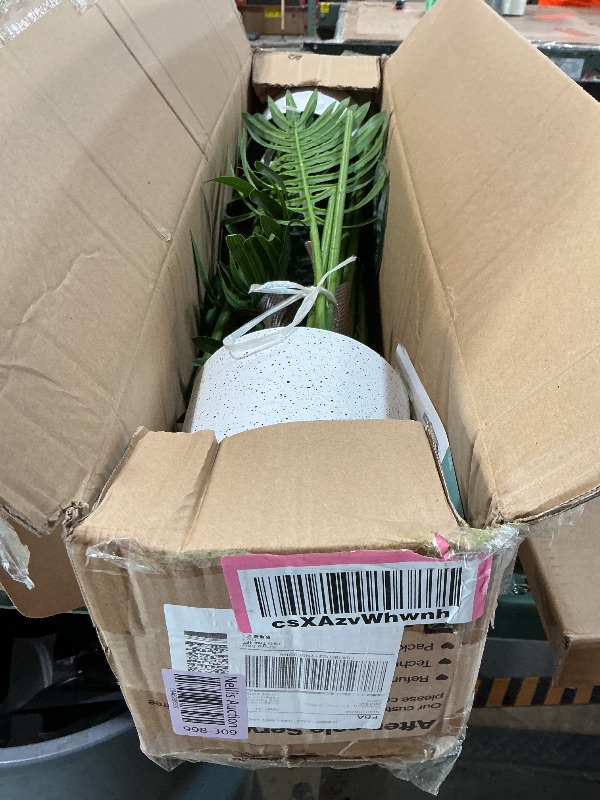 Photo 1 of ***MISSING PIECES***Artificial Palm Tree 4FT, Suntee Fake Tree with White Tall Planter 2 Pack, Faux Tropical Areca Floor Plant in Pot, Artificial Silk Plant for Home Office Living Room Decor Indoor