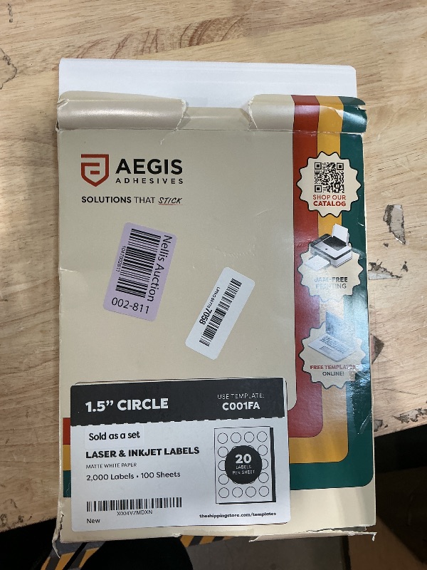 Photo 1 of 1.5" Printable Round Labels for Laser and Inkjet Printers - 2000 Labels