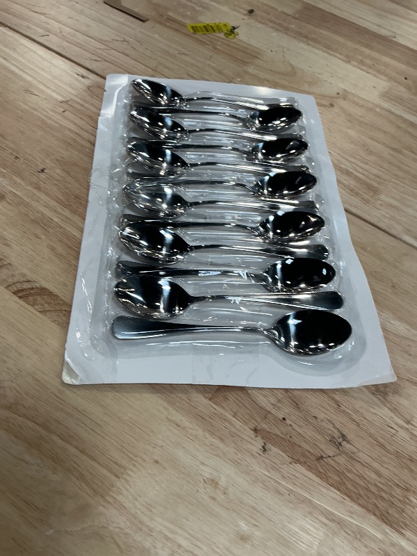 Photo 1 of 12 Pcs Teaspoons Set, Food-Grade Stainless Steel Spoons Silverware, Cutlery Tea Spoons, Durable Dessert Spoons, Metal Spoon for Home, Kitchen or Restaurant, Mirror Polished, Dishwasher Safe 6.7 Inch