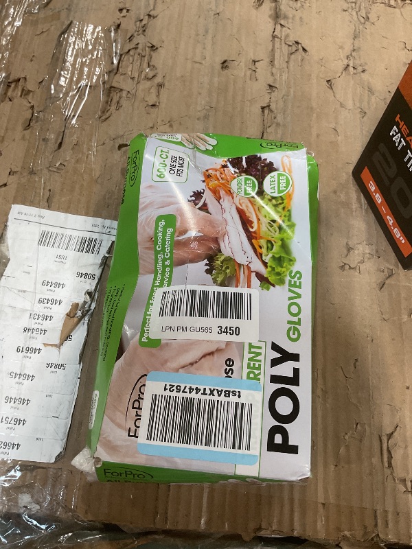 Photo 1 of ****BOX DAMAGED **** ForPro Disposable Poly Gloves, Food Grade, BPA-Free, Latex-Free, Powder-Free, Lightweight Plastic Gloves for Cooking, Food Prep, Food Service, One Size Fits Most, Clear, 600-Count