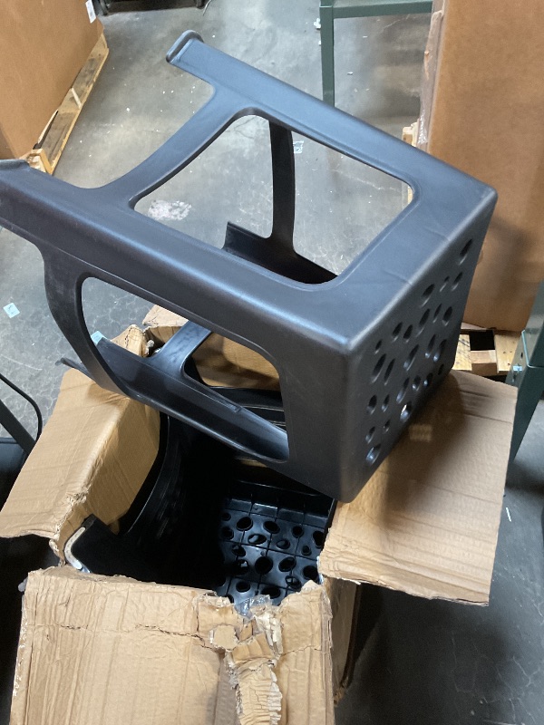 Photo 1 of ***BOX HAS DAMAGE*** TURSTIN 6 Pack Plastic Stools 16.9 Inch Black Nesting Stools Portable Backless Bar Stool Flexible Seating Chairs for Classroom Office Home