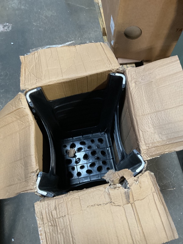 Photo 1 of ***BOX HAS DAMAGE*** TURSTIN 6 Pack Plastic Stools 16.9 Inch Black Nesting Stools Portable Backless Bar Stool Flexible Seating Chairs for Classroom Office Home