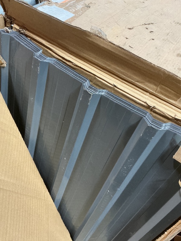 Photo 1 of **TOP PIECE VERY MINOR ABRASIONS FROM TRANSPORT** Brakki Metal Roofing Panels 20pcs Grey
